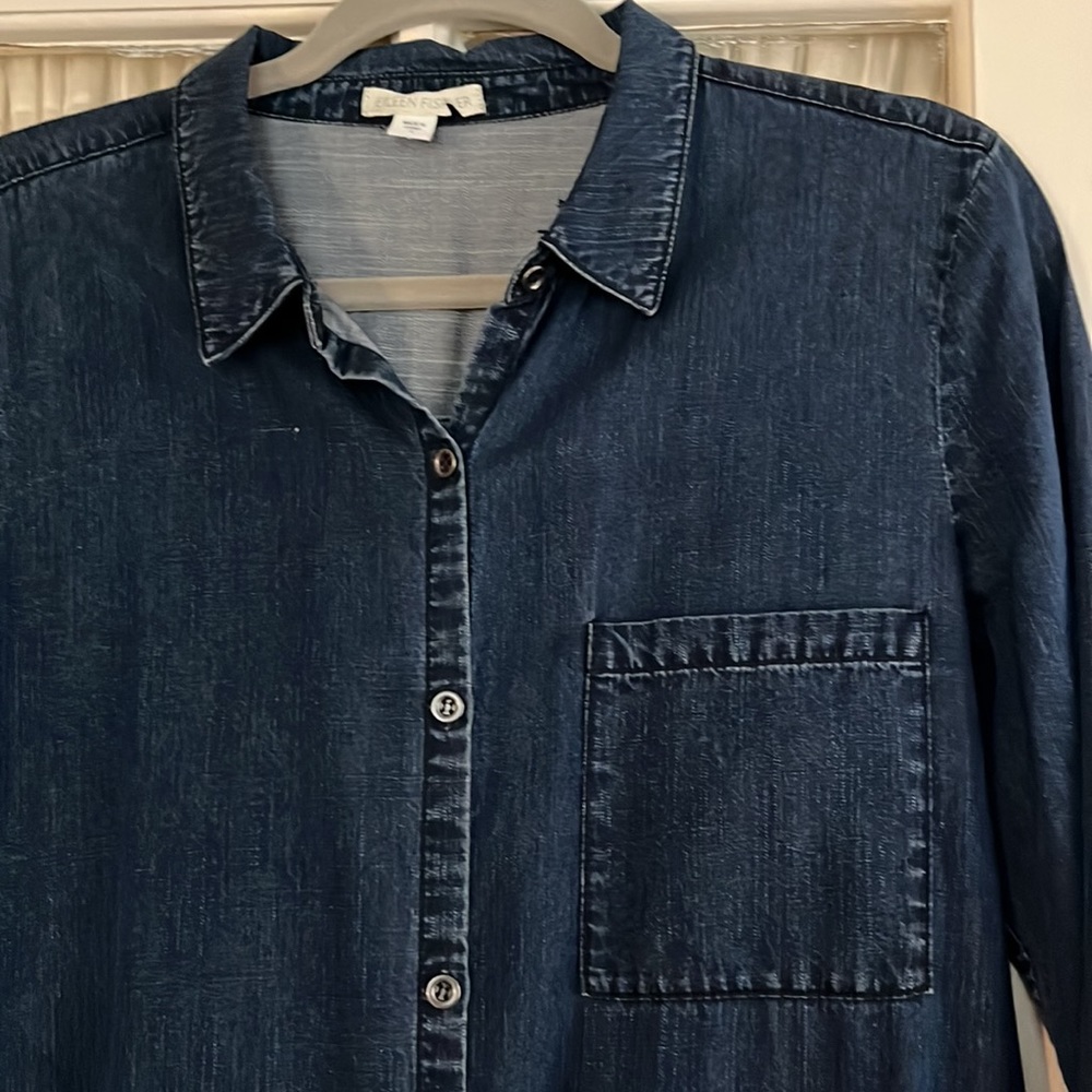 Eileen Fisher Dress Shirt Jacket denim